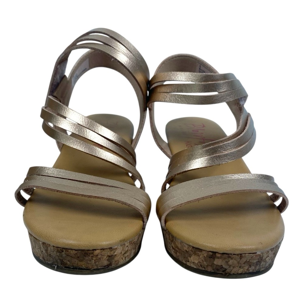 Blowfish Malibu Kids Sandals Copper Leather Size 5 Cork Wedge ‎ Hook/Loop  SU